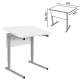 Стол-парта 1-местный, регулируемый угол, СУТ.54-01, 600х500х640-780 мм, рост 4-6, серый каркас, ЛДСП белая. Фото товара с разных ракурсов.