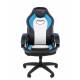 Офисное кресло Chairman Game 16 Россия экокожа черный/голубой/белый. Фото товара с разных ракурсов.
