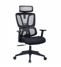 Кресло  PREMIUM "Veyron ER-703", адаптивный механизм, регулируемый подголовник, сетка/ткань, черное, 532966