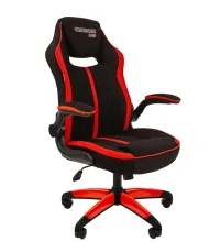 Игровое кресло Chairman Драйв 19 Россия текстиль черно-красный