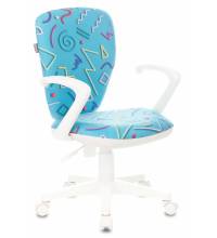 Кресло детское Бюрократ KD-W10AXSN голубой Sticks 06 крестов. пластик пластик белый